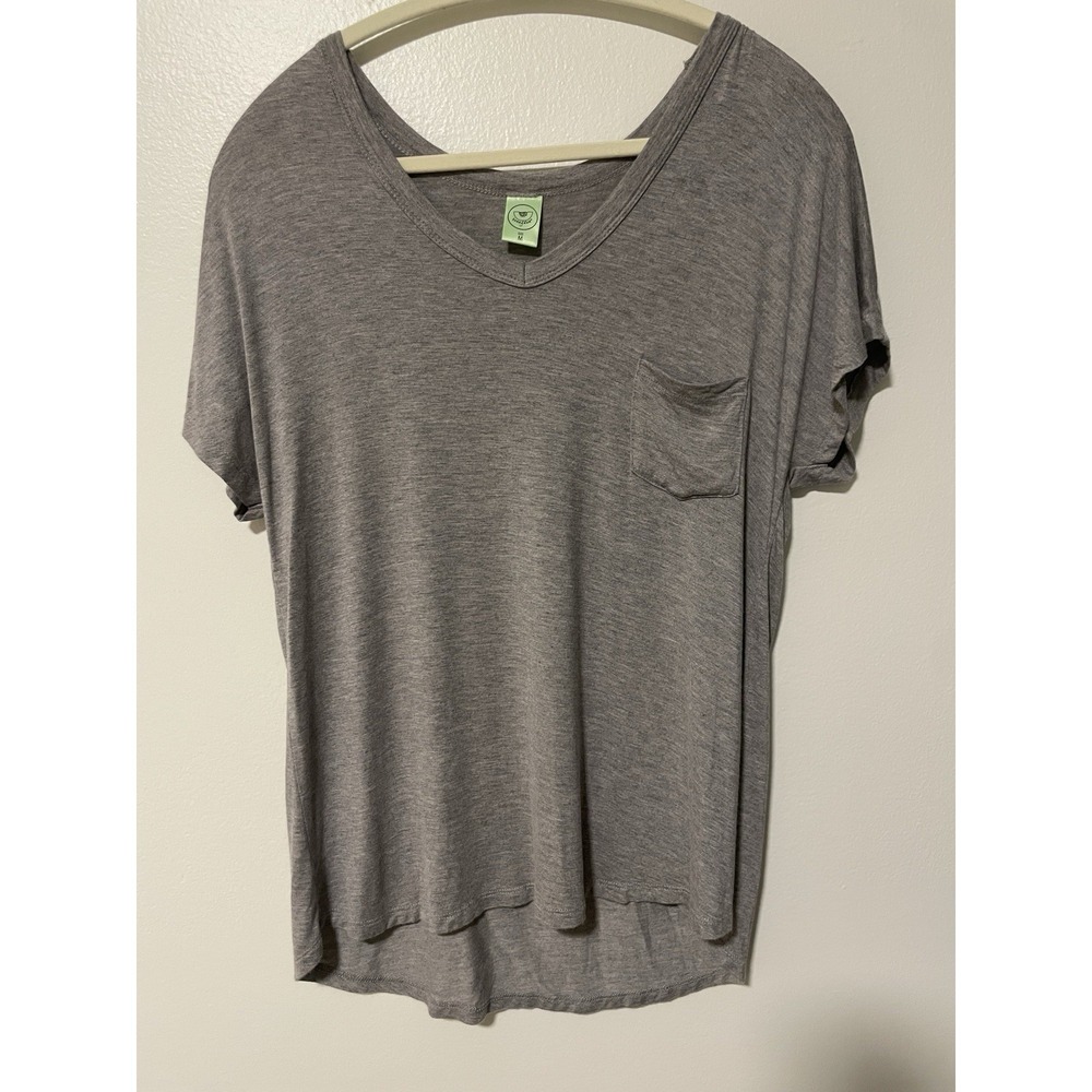 Honeydew Intimates Heather Gray V-Neck Pocket Tee Relaxed Fit Womens Medium